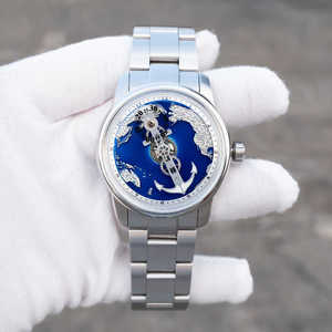 1 unidad, MOQ bajo, reloj de lujo mecánico automático para hombre con esfera esmaltada de diseño único y creativo de mapa de navegación, modelo SM1089 - Product Image 2