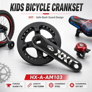 Biela de Bicicleta para Niños 152mm 32T 36T con Orificio Cuadrado de Aleación de Aluminio CNC, Piezas al por Mayor de Fábrica OEM ODM Personalizadas - Product Image 1