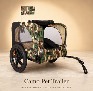 Remolque de bicicleta ajustable para mascotas con suspensión, carrito transportador de perros con ventana de malla y cubierta enrollable, cuatro ruedas para viaje - Product Image 2