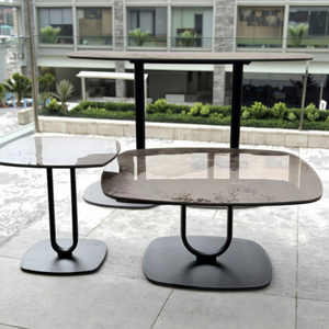 Mesa de Centro Moderna Decorativa en Oferta con Tapa de Vidrio Templado de 6+6MM, Muebles para Sala de Estar, Juego de Mesa de Comedor - Product Image 4