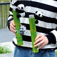 Botella de Bambú con Diseño de Panda Adorable de 400 ml para Bebidas, Bebidas Energéticas y Whisky con Diseño de Panda Adorable
