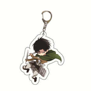 Mode Anime Attaque sur Titan Levi Ackerman <span class=keywords><strong>Eren</strong></span> Jaeger Porte-clés Pendentif Cosplay Double Face Acrylique Garçon Fille Porte-clés Porte-clés - Product Image 3