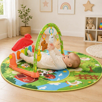 LK Toys Detachable Farm Animal Hanging Rattles Adjustable Arch Frame Multifunctional Foot Pedal Piano Baby Time Gym