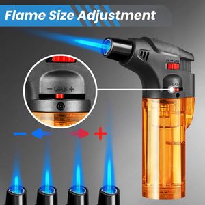 2023 Creative <b>Cheap</b> Bbq Kitchen Multi Color Flame Butane Jet Plastic Torch Gas Windproof Refillable Eco-Friendly Cigar Giveaways - Product Image 3