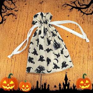 Pochette cadeau en coton biologique brodée pour Halloween, avec cordon de serrage, pour bracelets, montres, bagues, écran pour décoration artisanale - Product Image 2