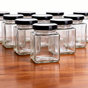 Frascos Cuadrados de Vidrio Transparente de 150 ml (5 oz) con Tapa Hermética y Base Gruesa Antideslizante para Almacenar Miel, Azúcar, Nueces y Granos - Product Image 4