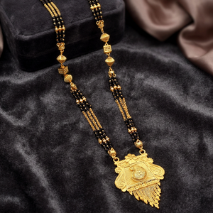 Wholesale Brass 24K Micron Gold Filled Pendant Mangalsutra, Indian Wedding Jewelry, Long Mangalsutra For Married Women Jewelry. - Product Image 2