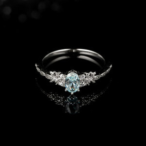 Happy Olive Tree Open Ring Gold Plated Prong Setting Plant Design Index Finger Ring Gift Jewelry - Product Image 4