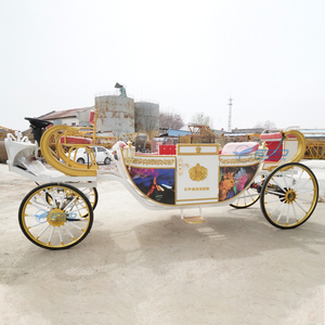 Royal Horse Carriage 2025 Best Sale White Golden Luxury Royal Horse Carriage Carriage with Special Car <b>Paint</b> - Product Image 2