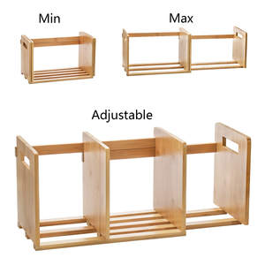 Sujetalibros Telescópicos Ajustables de Bambú, Soporte de Madera para Libros, Revistas y Cuadernos, Organizador de Escritorio para Sala de Estar y Escritorio - Product Image 5