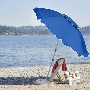 Parapluie de plage imprimé personnalisé, poteau en aluminium de 5,2 pieds pour le vent, parasol de plage fixe enduit PU <span class=keywords><strong>2020</strong></span>, meilleures ventes <span class=keywords><strong>2020</strong></span> - Product Image 2