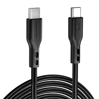 Cable ESEEKGO G-34B de Nailon Trenzado con Carga Rápida de 6A, Tipo-C a Tipo-C, Conductor de Cobre Puro para Android, Computadora y Auriculares, Anti-Rotura
