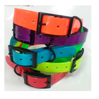 Venta al por mayor estilo occidental plástico TPU recubierto de nylon perro collares pistola hebilla negra patrón sólido Breakaway función cintas de entrenamiento