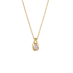 Dinle Moissanite Teardrop <b>Necklace</b> S925 Silver <b>D</b> Color Vvs1 Clavicle Chain Everyday Wear - Product Image 3