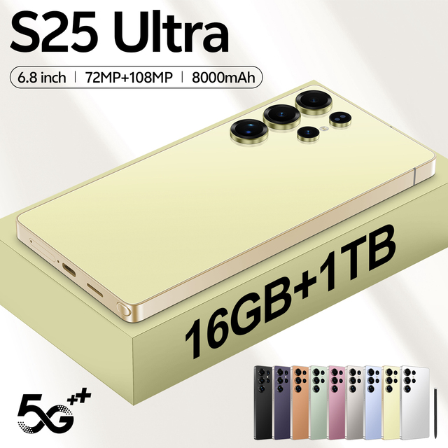 High End S25 Ultra Smartphone 5G 16GB 1TB 6.8 Inch 108MP 10 Core Android 15 Global