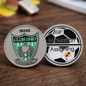 Crea la Tua Moneta Personalizzata con Logo, in Lega <span class=keywords><strong>di</strong></span> Zinco, Smalto Morbido, per Club <span class=keywords><strong>di</strong></span> Calcio, Arbitri, Moneta da Lancio, Token - Product Image 1