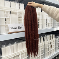Vivian Cheveux Doux Gros Afro Crépus Bouclés Marley Twist Tressage Crochet Tresses Cheveux Tresse Cheveux Synthétique Extension En Vrac pour Mèche