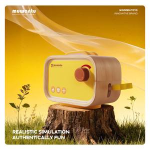 Ensemble de cuisine en bois MUWANTU, four à micro-ondes, machine à pain, cafetière, mixeur, cuiseur à riz, jouet éducatif de simulation Montessori - Product Image 4
