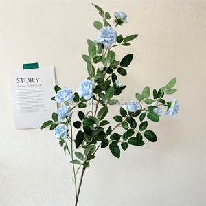 E-676 Vente en gros de roses artificielles à tiges longues multi-têtes, petites roses, fleurs artificielles, buisson - Product Image 6