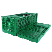Caisses pliables en plastique recyclables, ventilées, empilables, pour le stockage des fruits et légumes, caisses pliables