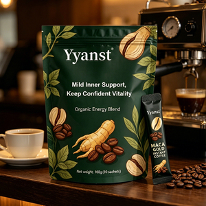 กาแฟสำเร็จรูปมิลด์ อินเนอร์ ซัพพอร์ท คอนฟิเดนท์ ไวทาลิตี้ ออร์แกนิค มาคา โกลด์ 100 กรัม 10 ซอง บรรจุในซองแบบตั้งได้ สีเขียวเข้ม รับผลิตแบบ OEM - Product Image 5