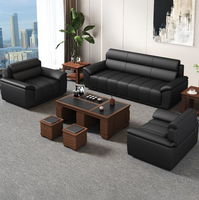 Ensemble de canapés de bureau exécutifs en cuir moderne et luxueux pour bureau à domicile avec fonctions de massage extensibles