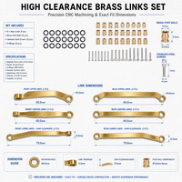 Brass High Clearance Chassis Links Set 1/30 RC Crawler Adding Weight to Lower Center of Gravity, Upgrade Replacement Parts