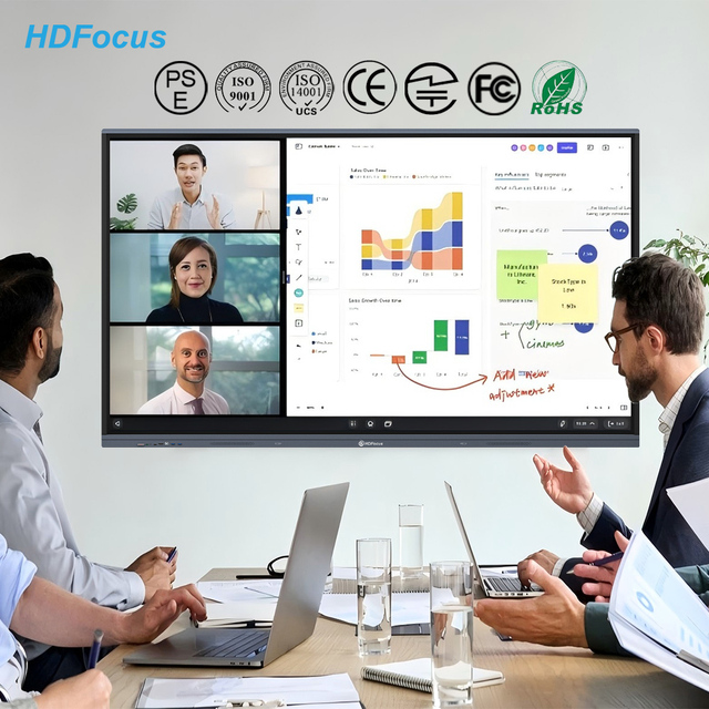 Double System Interactive Flat Panel 55 65 75 85 86 98 110 Inch Digital Whiteboard Touch Screen Smart Boards for Conference