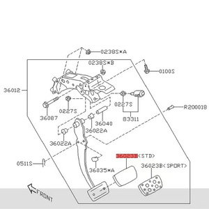 Subaru Brake <b>Pedal</b> Mat 36015GA121 Rubber Floor Liner for Outback Impreza Tribeca Forester Renault - Product Image 1