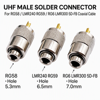 Connecteur coaxial RF PL259 mâle à visser, double usage, pour câbles RG58, LMR300, 5D-FB, RG213, RG142, LMR400, prise UHF