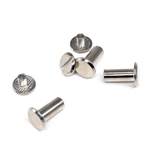 Vis Chicago nickelées mâle-femelle pour reliure d'album, <span class=keywords><strong>de</strong></span> <span class=keywords><strong>livre</strong></span> <span class=keywords><strong>de</strong></span> recettes, vis d'interverrouillage en stock - Product Image 1