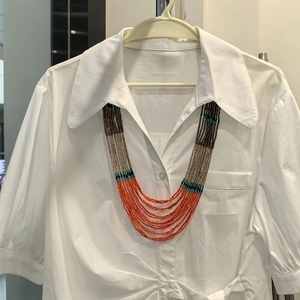 قلادة بوهيمية متعددة الخيوط من الخرز الزجاجي - إكسسوار متعدد الاستخدامات للقمصان، تصميم عصري على طراز Y2K، مثالي - Product Image 2