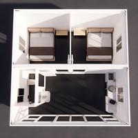 Maisons modulaires préfabriquées à deux étages en conteneurs, idéales pour les loisirs, les séjours touristiques et l'hébergement.
