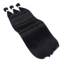 Amlsimte Paquetes de Cabello Liso Como Hueso Extensiones de Salón Fibras de Cabello Natural Súper Largas Tejido de Cabello Sintético Liso Yaki