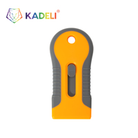 KADELI Grattoir de sécurité rétractable en plastique, outil anti-rayures pour l'élimination des autocollants, des étiquettes, des décalcomanies et de la colle