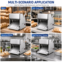 Machine à trancher le pain Baiwin, 31 lames, en acier inoxydable, électrique, pour boulangerie, hôtel, restaurant