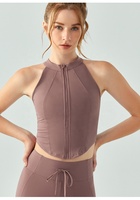 Gilet de yoga à fermeture à glissière avant personnalisé coupe semi-fixe pour femmes