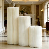 Colonnes de présentation cylindriques pliables en papier pour tables de desserts – Supports portables pour la maison, la boutique ou l'exposition