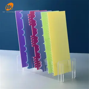 AK Colorful PET Cake Scrapers Set Cream Cake Decorating Comb Pastry Buttercream Royal Icing Smoother
