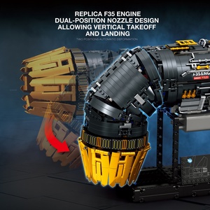 Nouveau produit, modèle de bloc de construction de moteur F35, double buse, décollage vertical, turbine à déformation automatique, cadeau éducatif, vente en gros OEM - Product Image 5