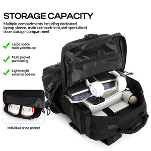 Mochila Táctica Molle de Viaje con Compartimento para Zapatos, Mochila de Entrenamiento 3 en 1 con Corte Láser Molle para Viajes, Senderismo y Actividades al Aire Libre - Product Image 5