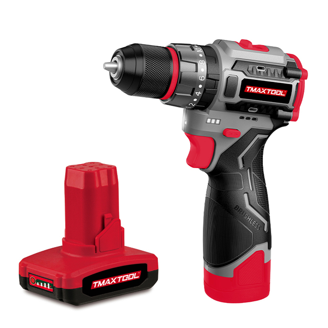TMAXTOOL 20V Brushless Cordless Drill Mini Electric Screwdriver High Torque Portable Lithium Battery Power Drill for Workshop