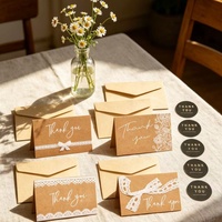 Sobres de Papel Kraft con Tarjetas de Agradecimiento, Empaque de Regalo Impreso Personalizado para Pedidos de Pequeñas Empresas