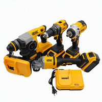 Kit d'outils électriques en acier inoxydable 20V, 5 pièces, avec batterie 5.0Ah, compact et léger pour une portabilité facile et une longue autonomie