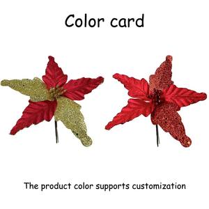 सबसे अधिक बिकने वाले उच्च-गुणवत्ता वाले क्रिसमस सजावटी फूल, कुल 5 पंखुड़ियों के साथ, सीधे चीनी कारखाने से प्राप्त किया जाता है। - Product Image 3