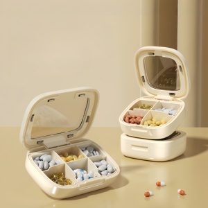 Pastillero Portátil de 7 Días para Viajes, a Prueba de Fugas, con Compartimentos <span class=keywords><strong>AM</strong></span>/<span class=keywords><strong>PM</strong></span>, Material ABS de Grado Alimenticio - Product Image 1