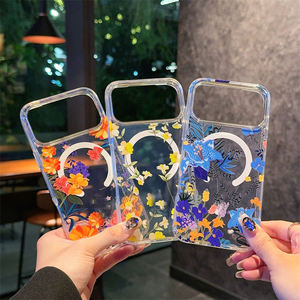 เคสแม่เหล็กรูปใบไม้ดอกไม้ใสมากสำหรับ <span class=keywords><strong>iPhone</strong></span> 17 16E 16 15 14 PLUS 13 <span class=keywords><strong>12</strong></span> <span class=keywords><strong>PRO</strong></span> MAX ฝาครอบใสกันกระแทกแบบไร้สาย - Product Image 2