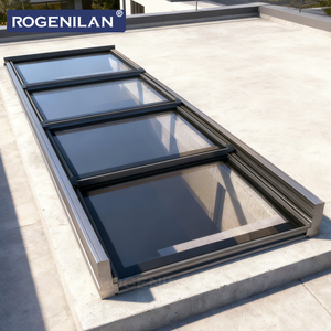 ROGENILAN Fenêtre <span class=keywords><strong>de</strong></span> <span class=keywords><strong>toit</strong></span> coulissante motorisée à double vitrage en aluminium coupe-vent personnalisée - Product Image 5