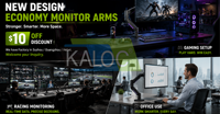 Support d'écran de bureau KALOC pour moniteur de 17 à 33 pouces, rotatif et réglable, support d'écran PC VESA 100x100