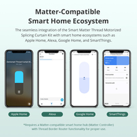 Kit de Motor Inteligente para Cortinas Zemismart Matter Thread con Batería Recargable, Compatible con Apple Home, Alexa y Google HA